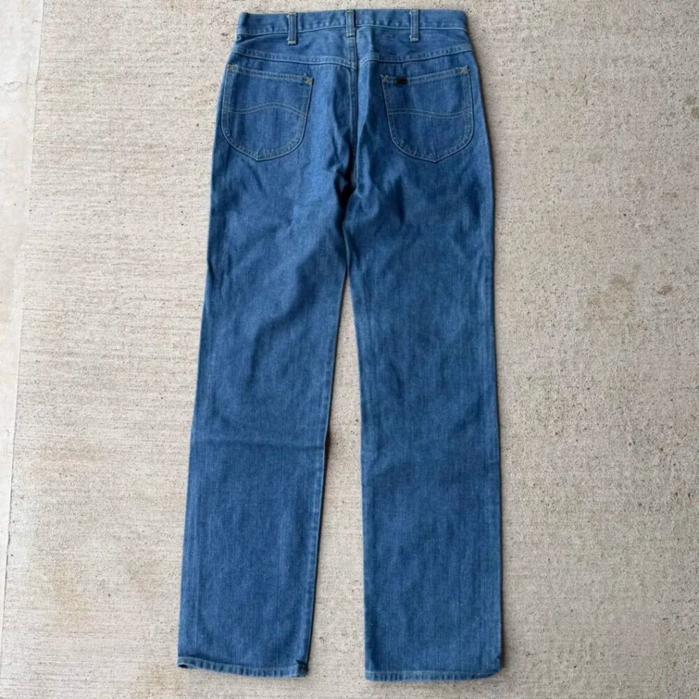 Vtg 70s Lee Set Denim Jeans Made in USA Talon 42 High Waist Straight Leg 31x33